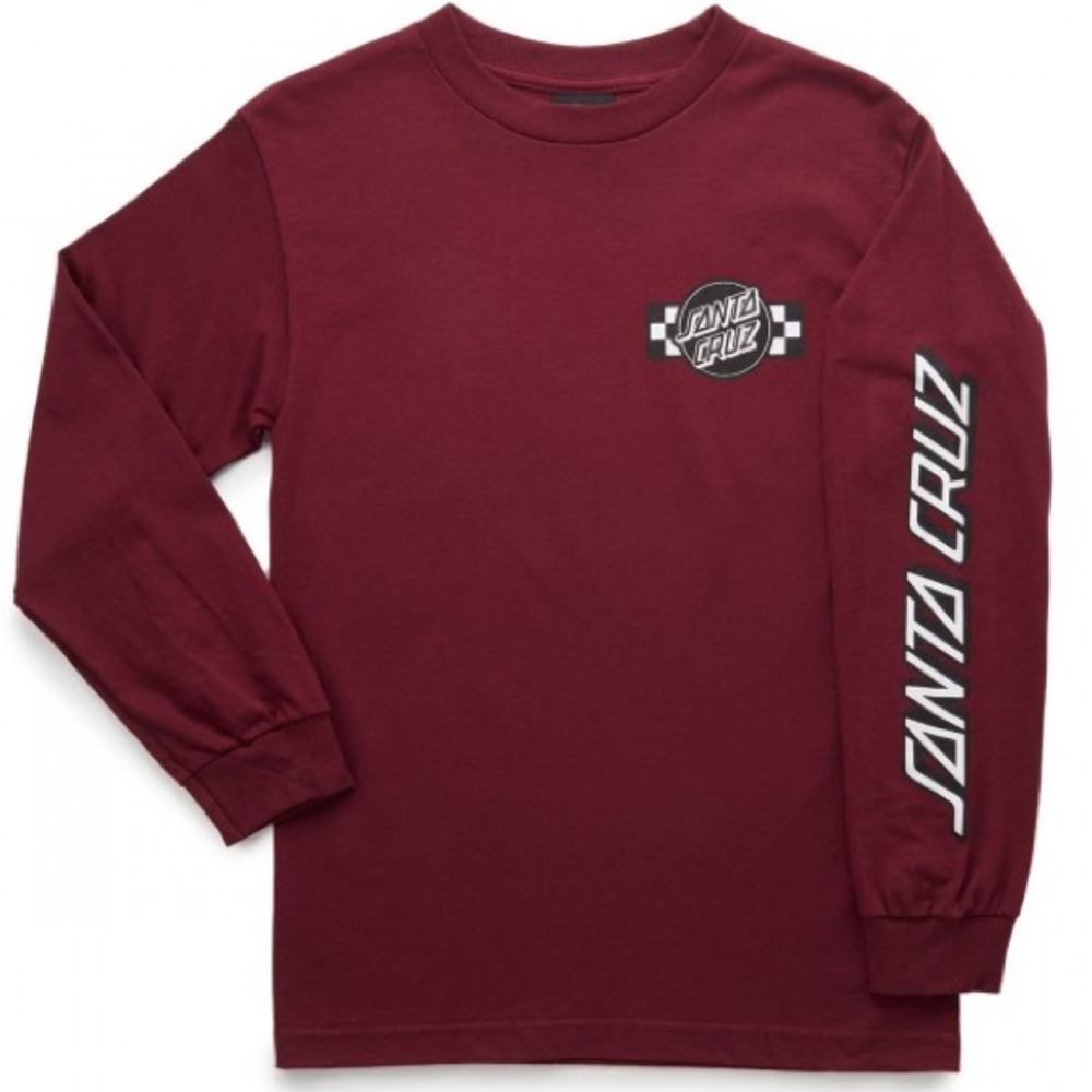 Mens Santa Cruz Contest Long Sleeve T-Shirt Marron